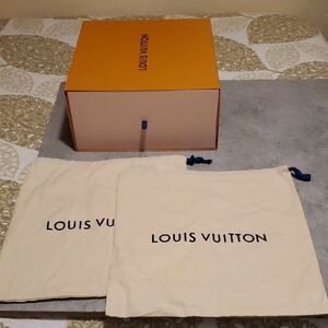 Louis Vuitton Beige Dust Bags with Orange Signature Box